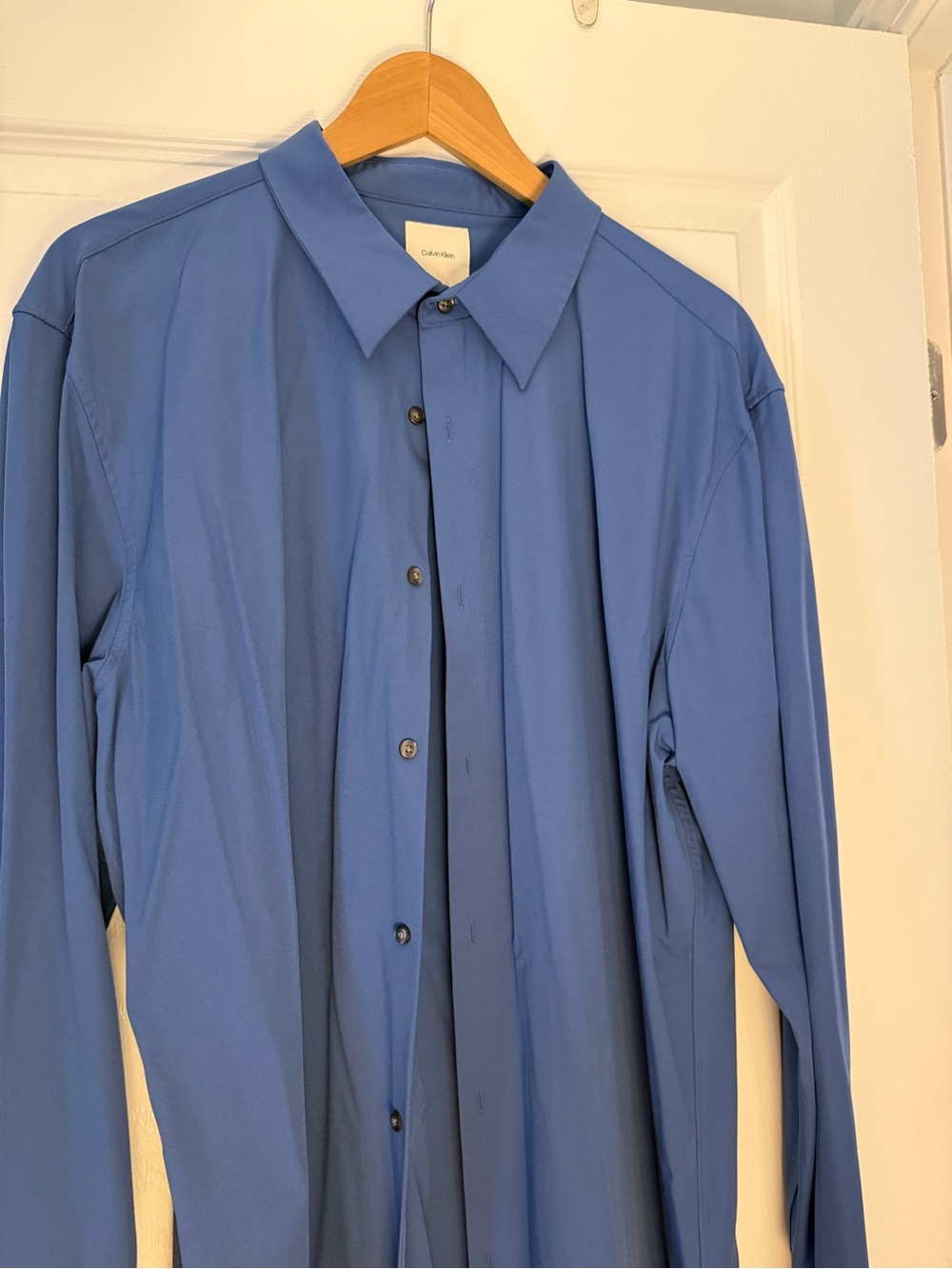 Calvin Klein Slim Fit Microfiber Men's French Blue Dress Shirt